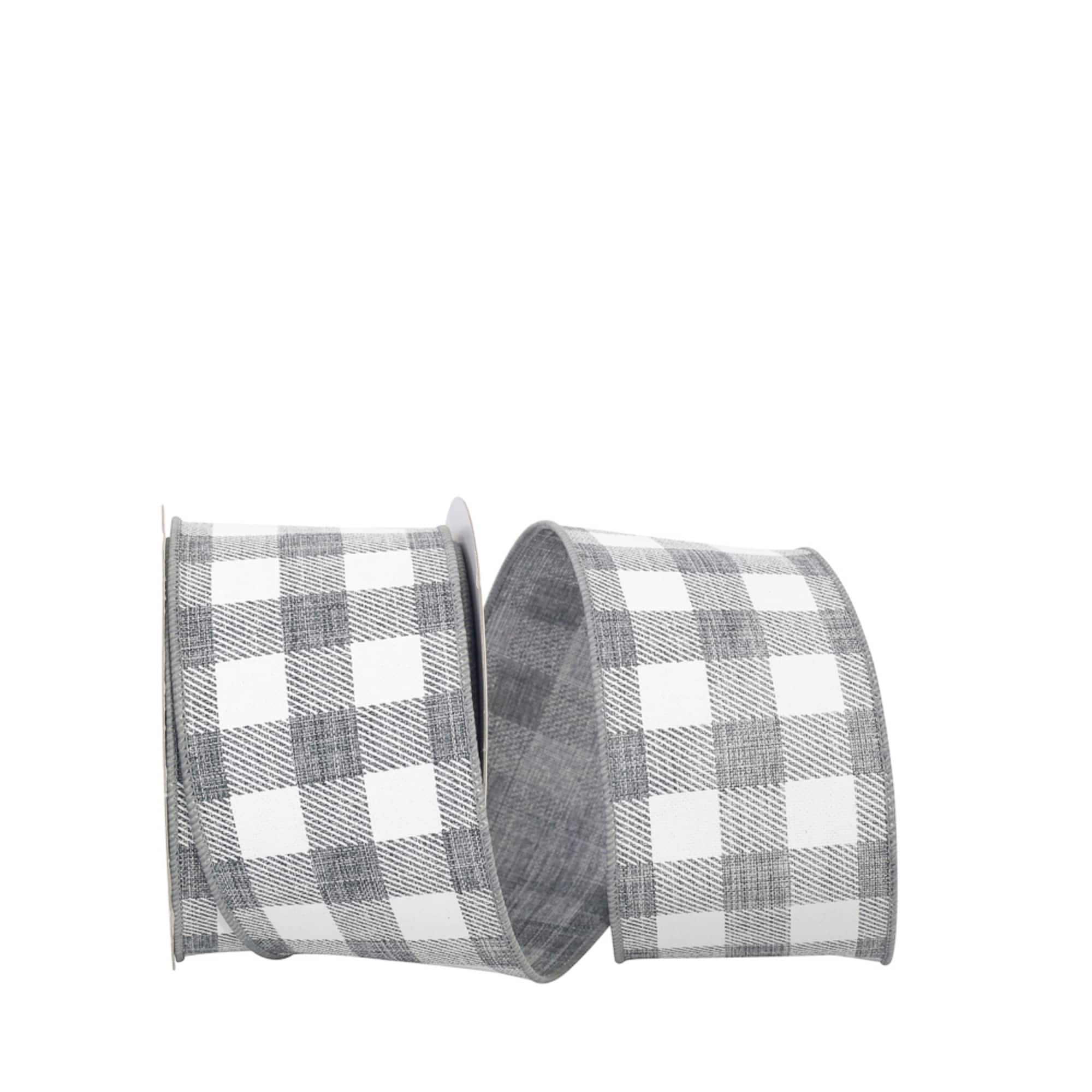 JAM Paper 2.5" x 10yd. Linen Wired Gingham Ribbon